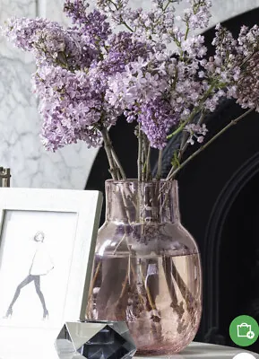 Buy NEXT Home Pink Crackled Hand Blown Vase Home Decor • 22£