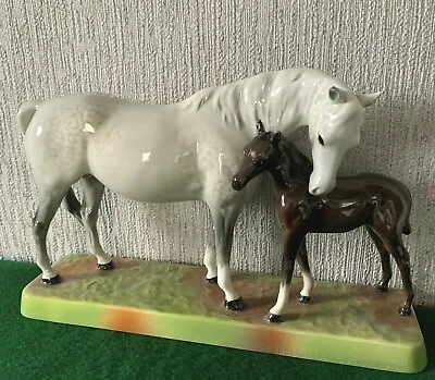 Buy Beswick Horse Mare & Foal  Brown & Dapple Grey Gloss Model 1811 Perfect • 225£
