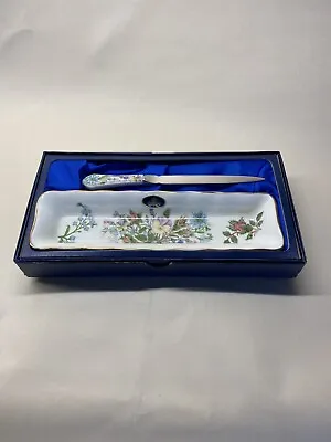 Buy Aynsley Wild Tudor Bone China Tray And Knife Set Boxed British Fine Floral Gift • 7.50£
