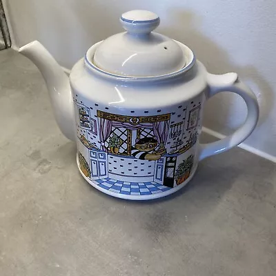 Buy CAT BURGLAR Ceramic Teapot By WADE For Boots Vintage 1980s Judith Wootton Feline • 6£