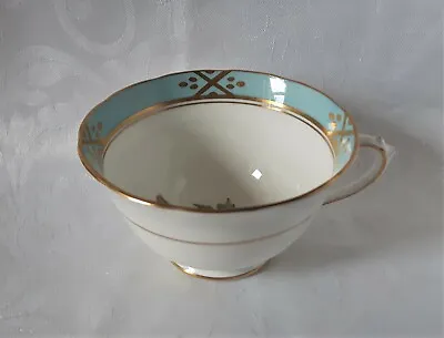 Buy Tuscan China Tea Cup Art Deco Bone China Teacup In Turquoise White And Gold • 28.95£