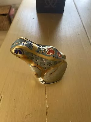 Buy Royal Crown Derby Fountain Frog Paperweight Stopper 2004 Green Gold Blue • 29.78£
