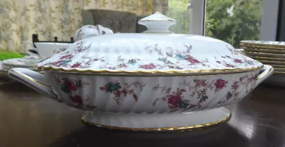 Buy Minton  Ancestral  Bone China Covered Vegetable Dish Tureen S376 • 29.99£