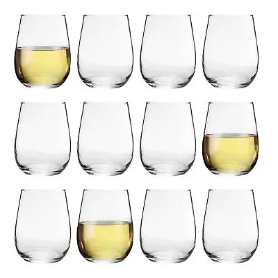 Buy 12x Stemless Wine Glass Glasses Tumbler Tumblers Set Red White Water 360ml • 23£