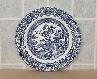 Buy English Ironstone Blue Willow Plate, Blue White China Pottery Vintage 7  • 18.40£