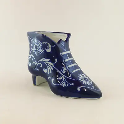 Buy Vintage Porcelain Blue & White Decorative Shoe - OP 2607 • 30£