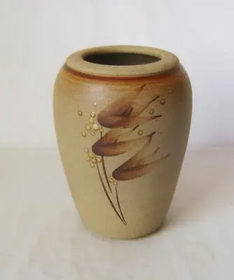 Buy Studio Pottery Vase By Marsha Turner: Unglazed Stoneware With Floral Design • 8£