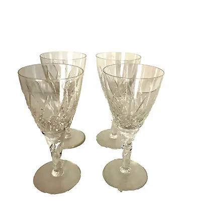 Buy Stuart England Claridge Crystal 6  Wine Goblets Clear Glasses Set Of 5 • 38.14£