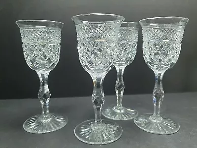 Buy 4x Beautiful Thomas Webb Crystal Sherry Glasses 5  Russell Pattern • 45£