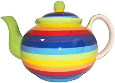 Buy Windhorse Rainbow Stripe Extra Large Teapot 2 Litre Holds 8 Cups • 28.59£