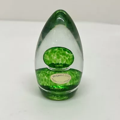 Buy Vtg Paperweight Wedgwood Glass Green Topiary Egg Shape Signed Collectible B59 • 22.99£