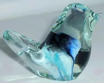 Buy Vintage Retro Small Isle Of Wight Clear Blue Glass Bird Paperweight Figurine • 8.99£