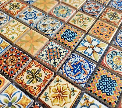 Buy New Moroccan Vintage Multi Colour Ethnic Turkish Ceramic Mosaic Wall Tile 6mm • 9.98£
