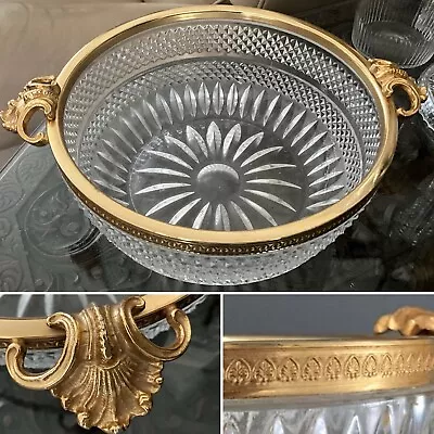 Buy RARE 11” French Gilt Scallop Louis XV1 Crystal Fruit Trifle Dish Bowl Baccarat ? • 350£