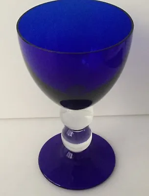 Buy Bnwot Thomas Goode Florence Cobalt Blue Glass Wine Goblet 3.5inch Diameter Rare • 25£