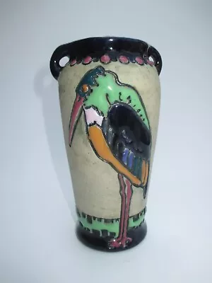 Buy Art Nouveau Amphora Austria Vase With Crane Bird • 114£