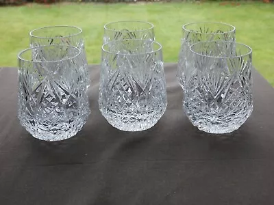 Buy 6 X Tyrone Crystal  Roly Poly Whiskey Glasses  - Ex Cond - Stamped • 79.99£