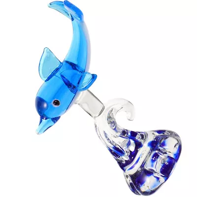 Buy Hand Blown Crystal Glass Dolphin Figurine Sea Animal Sculpture Desktop Ornament • 10.49£