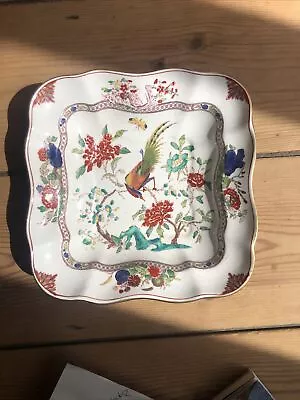 Buy Antique Booths Silicon China Scalloped Bowl Exotic Bird & Flowers • 35£
