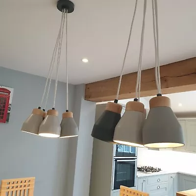 Buy A Pair Of Contemporary Pottery 6 Light Pendant Chandeliers. 12 Light Total. Used • 60£