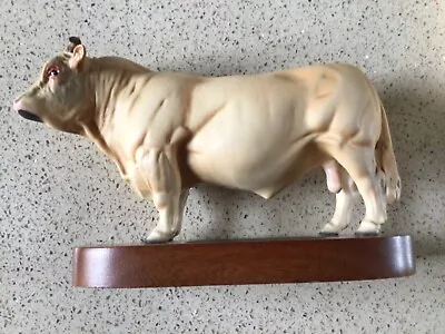 Buy Beswick Charolais Bull Model No 2463A Wooden Plinth, Connoisseur Series RARE • 175£