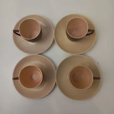Buy  Branksome China Espresso Cup And Saucer Set X4 Brown Beige -WRDC • 7.99£