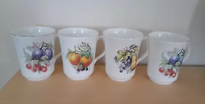 Buy Duchess Fine Bone China Fruit Design Mugs X4 Very Good Condition • 16.95£