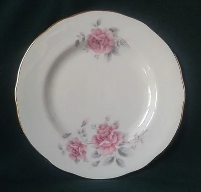 Buy Duchess Side Plate Bone China Tea Plate Pink Flowers Green And Grey Leaves • 14.95£
