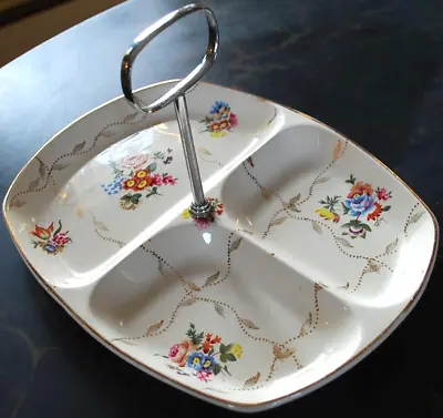 Buy Vintage MIDWINTER 1930s Stylecraft DIVIDED HANDLED TRAY Staffordshire W Gold • 27.50£