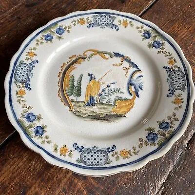 Buy Vintage Faience / Italian Ceramic Plate With Oriental Theme • 16£