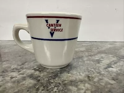 Buy WWII Homefront Original USO  CANTEEN SERVICE  BUFFALO CHINA COFFEE CUP • 65.03£