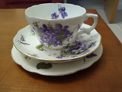 Buy Beautiful Vintage Hammersley Trio - Tea Cup, Saucer & Plate  Victorian Violets  • 14.50£