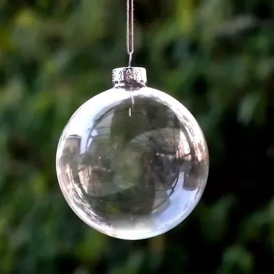 Buy Clear Sphere 10/25/50pcs Glass Baubles Balls Ornament For Christmas Shop Hanging • 7.95£