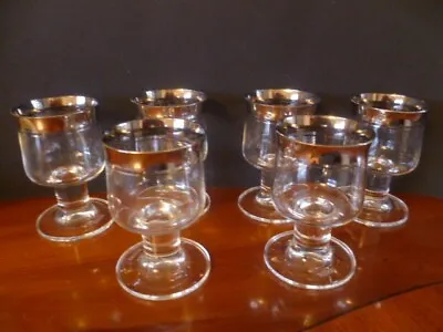 Buy 5 Vintage Thomas Germany (Rosenthal) Silver Rim Sherry Glasses Tulip Stem Glass • 19.75£