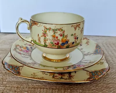 Buy Grosvenor Vintage Bone China Tea Set Cup, Sauce, Salad Plate Vintage Floral • 9£