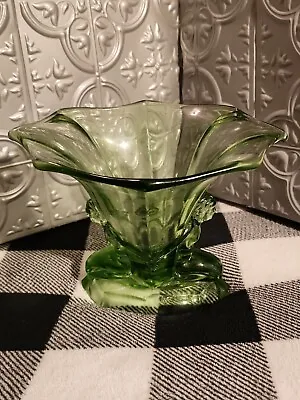 Buy Rare Antique Art Deco Walthers And Sohen 1934 Green Vaseline Glass Winsor... • 289.11£