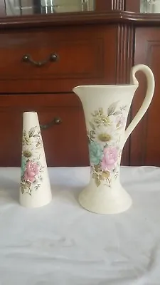 Buy Vintage Poole Pottery Tall Jug & Bud Vase - Purbeck Wheat & Daisy Pattern • 22.85£
