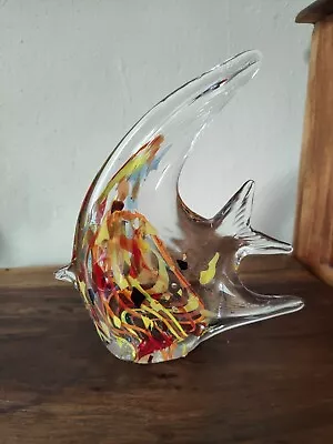 Buy Vintage Murano Heavy Unique Large Glass Underwater Life Angel Fish Paperweight  • 30£