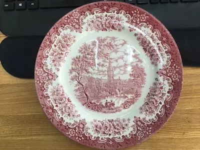 Buy English Ironstone Tableware 10  Red And White Breakfast Or Salad Plate • 0.99£