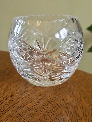 Buy Cut Crystal Rose Bowl Vase Clear Glass 4  • 19.20£