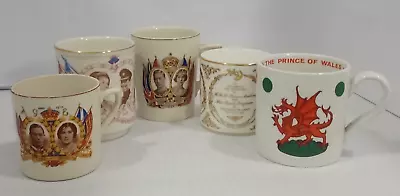 Buy Job Lot Of Royal Commemorative Ware - 5 Mugs From Various Eras / Reigns (#1) • 4.99£