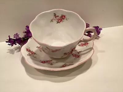 Buy Vtg Rosina Fine Bone China  PINK Rosebud Floral Tea Cup And Saucer • 9.46£