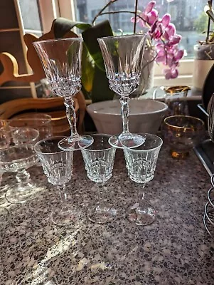 Buy 5 X Crystal Wine Glasses Lovely Condition  • 14.99£