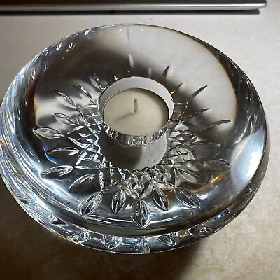 Buy Waterford Deep Cut Crystal Heavy Round Tea Light Candle Holder • 35£