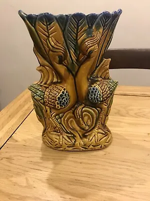Buy Art Deco Majolica Mantle Vase Pair Of Emu Birds Model No 525 Possibly German • 12£