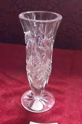 Buy Vintage Bohemian Thick 24% Lead Crystal Small Vase. • 1.99£