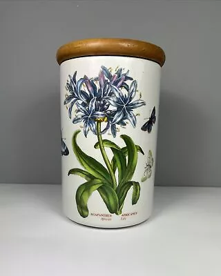 Buy Portmeirion Botanic Garden African Lily -Storage Jar Vintage Canister Wooden Lid • 18.99£