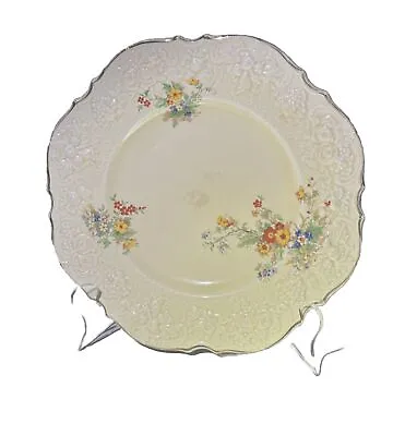 Buy Vintage Crown Ducal MARIE Dinner Plate Floral Border Cream Florentine Gold Trim • 9.37£