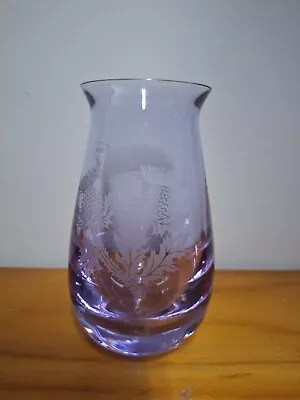 Buy Caithness Glass Thistle Vase Amethyst Etched On Base • 10£