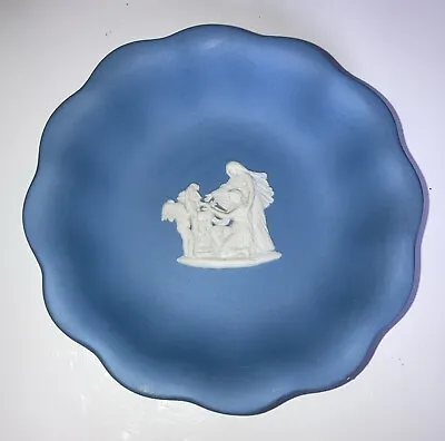 Buy Vintage Wedgwood Jasperware Blue Fluted Edge Dish 4.75  DIA • 9.01£